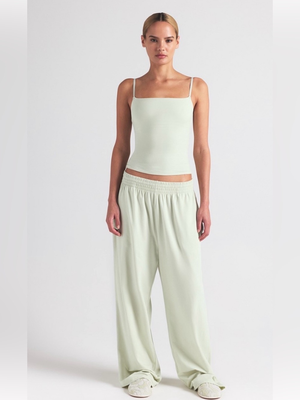 🌱💚SKIMS SET Spearment Cotton Jersey Bodysuit & Wide Leg Pants💚🌱